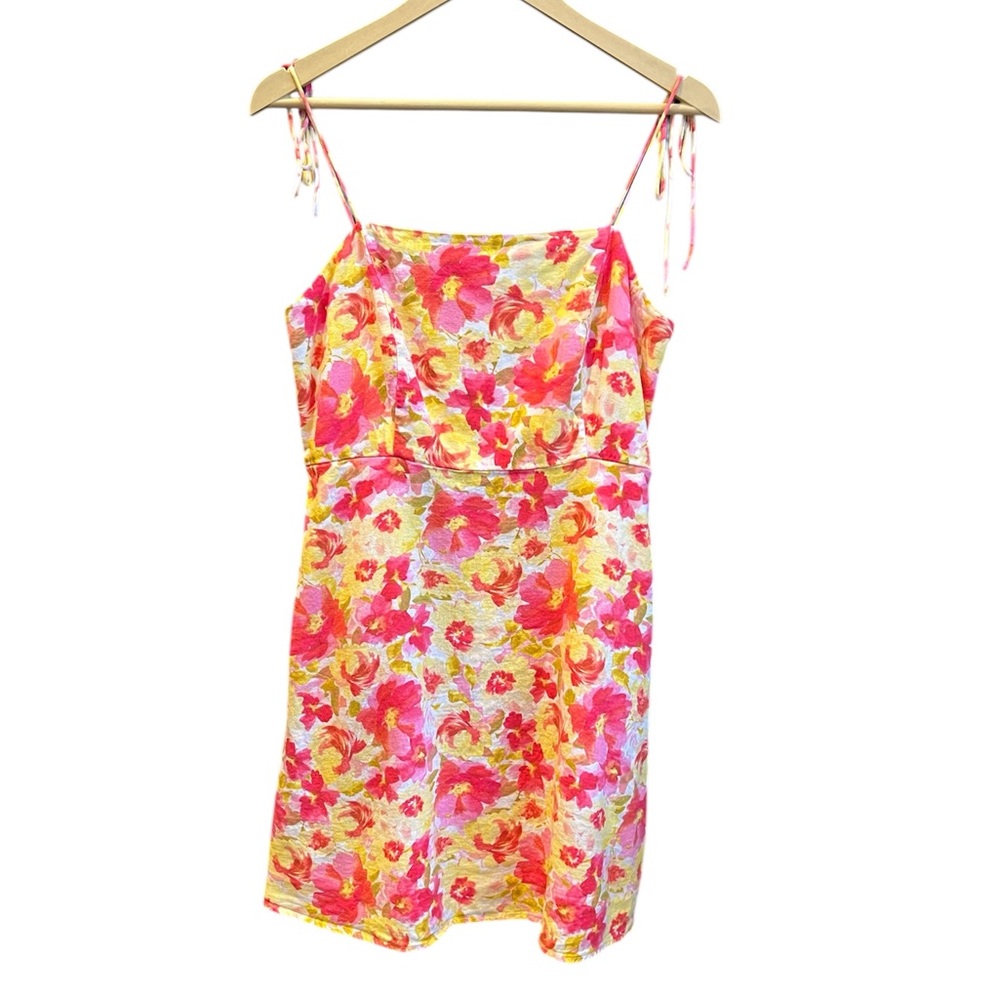 Old Navy Fit and Flare Floral Linen blend dress